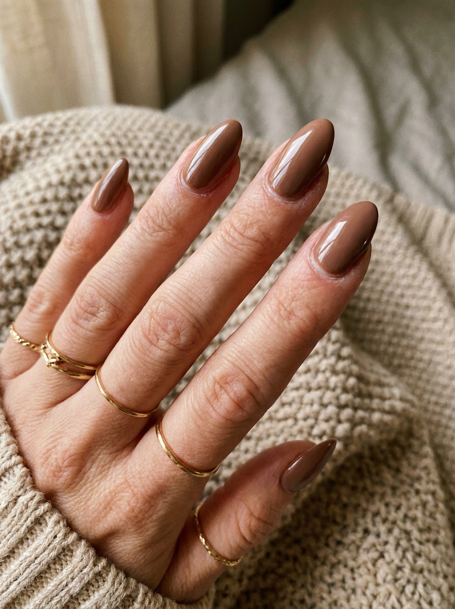 Mocha Neutral Nails als schlichte neutrale Herbstmaniküre 2026